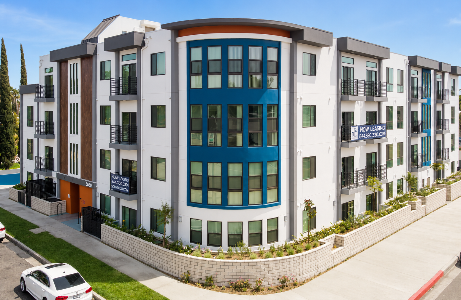 SOUL NoHo apartment building exterior at golden hour